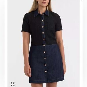 Ellen Tracy mixed media shirtdress